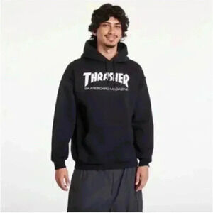 Thrasher Skateboard Magazine Hoodie - Black - Size Medium